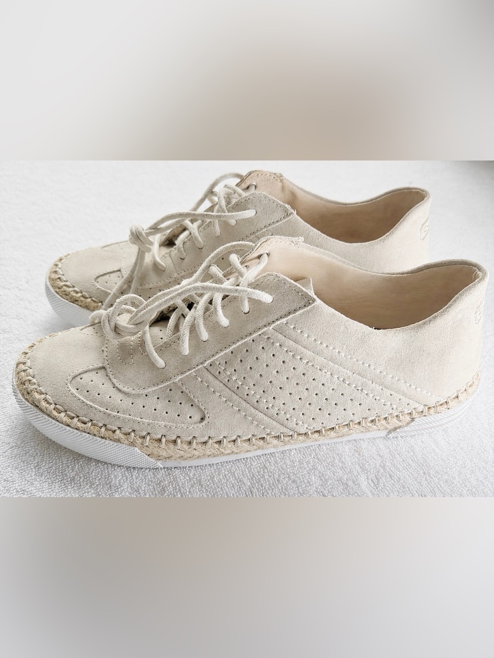 Coach Parson Chalk Suede Espadrille Sneakers Lace Up Shoes NWOT Size 7
